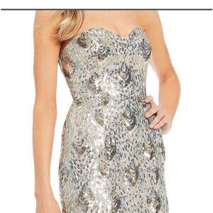 Elegant Strapless Sequin Dress